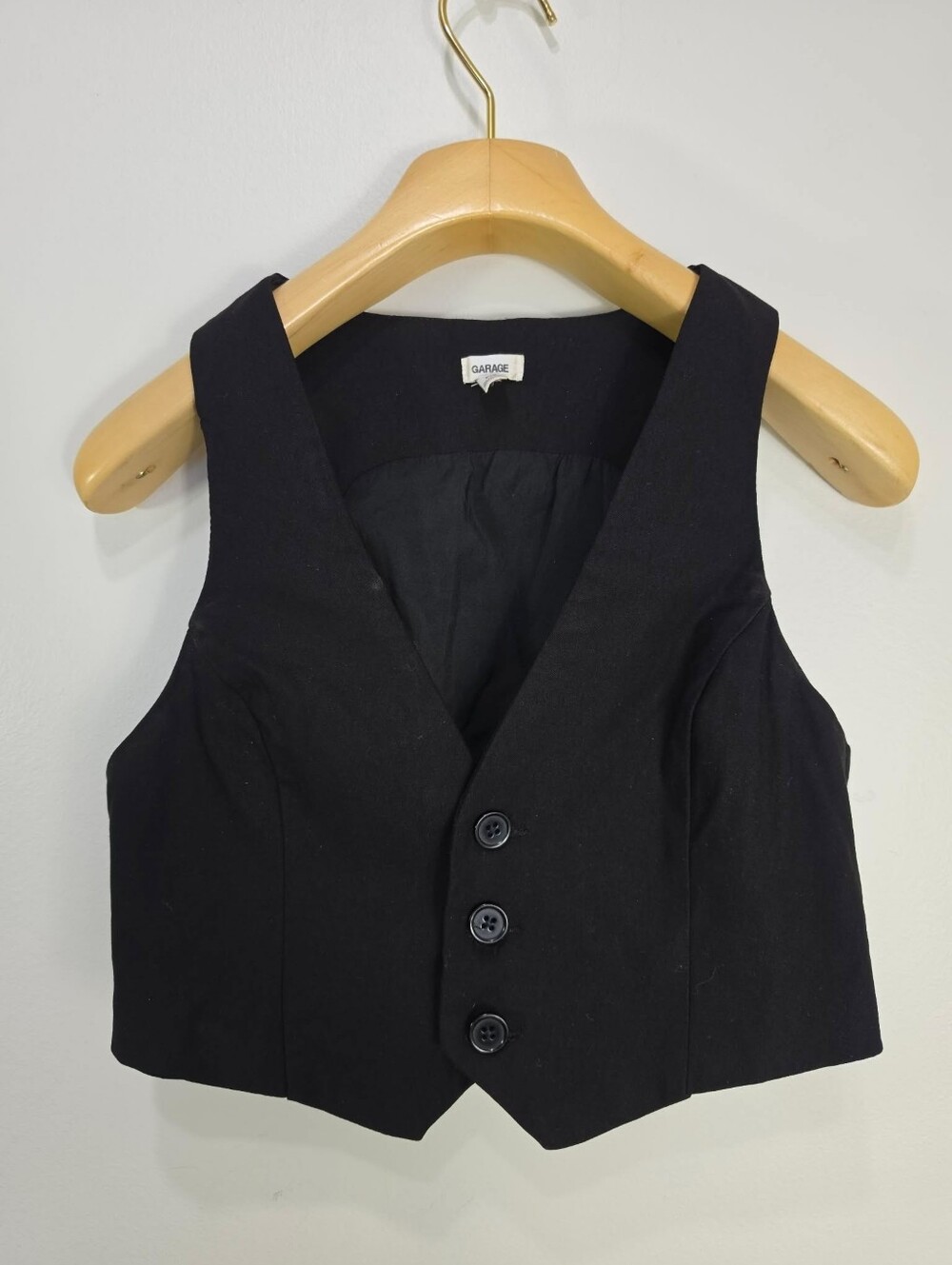 Garage Black Button-Front Vest